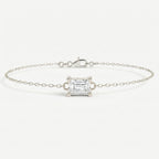 Luminous Emerald Diamond Link Chain Bracelet