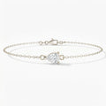 Pear Diamond Solitaire Chain Bracelet