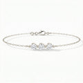 Trinity Bezel Set Round Diamond Chain Bracelet