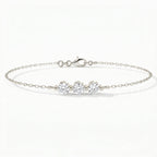 Trinity Bezel Set Round Diamond Chain Bracelet