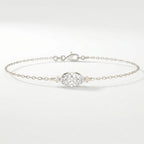 Elegant Marquise Diamond Solitaire Chain Bracelet