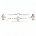 Verdant Bloom Clover Round Diamond Chain Bracelet
