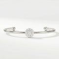 Floral Diamond Cluster Open Cuff Bracelet