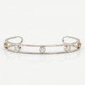 Minimalist Cuff Bracelet with Bezel Set Round Diamond