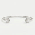Elegant Open Cuff Bracelet with Round Halo Diamond