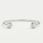 Elegant Open Cuff Bracelet with Round Halo Diamond