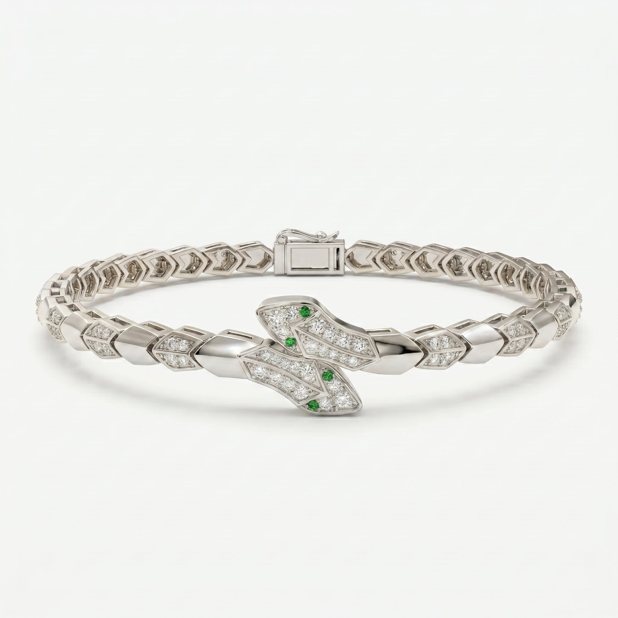 Premium Snake Shape Round Diamond Fashion Bracelet