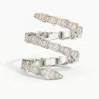 Diamond Studded Serpenti Viper Finger Curved Ring ( 1.40 - 1.60 ct. )