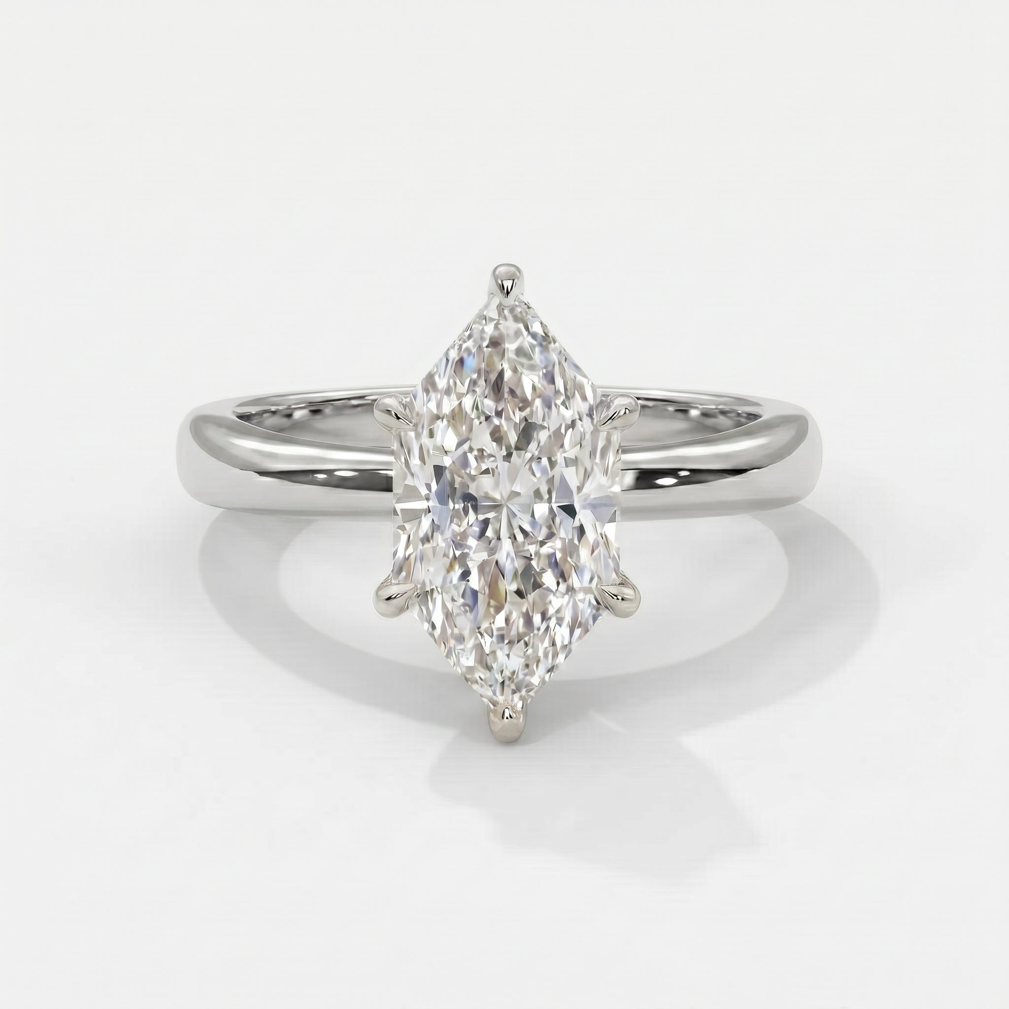 Dutch Marquise Cut Lab Diamond Solitaire Engagement Ring