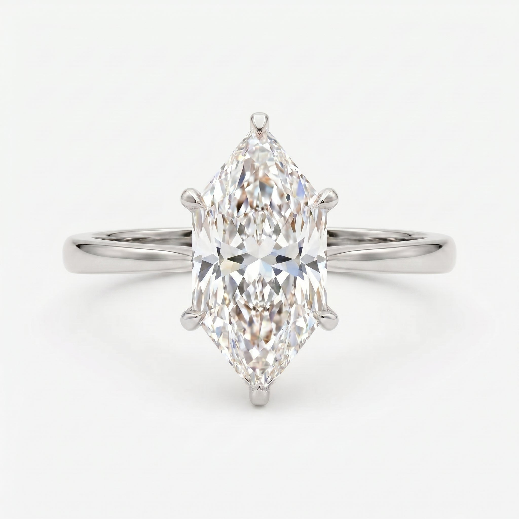 Dutch Marquise Cut Hidden Halo Lab Diamond Engagement Ring
