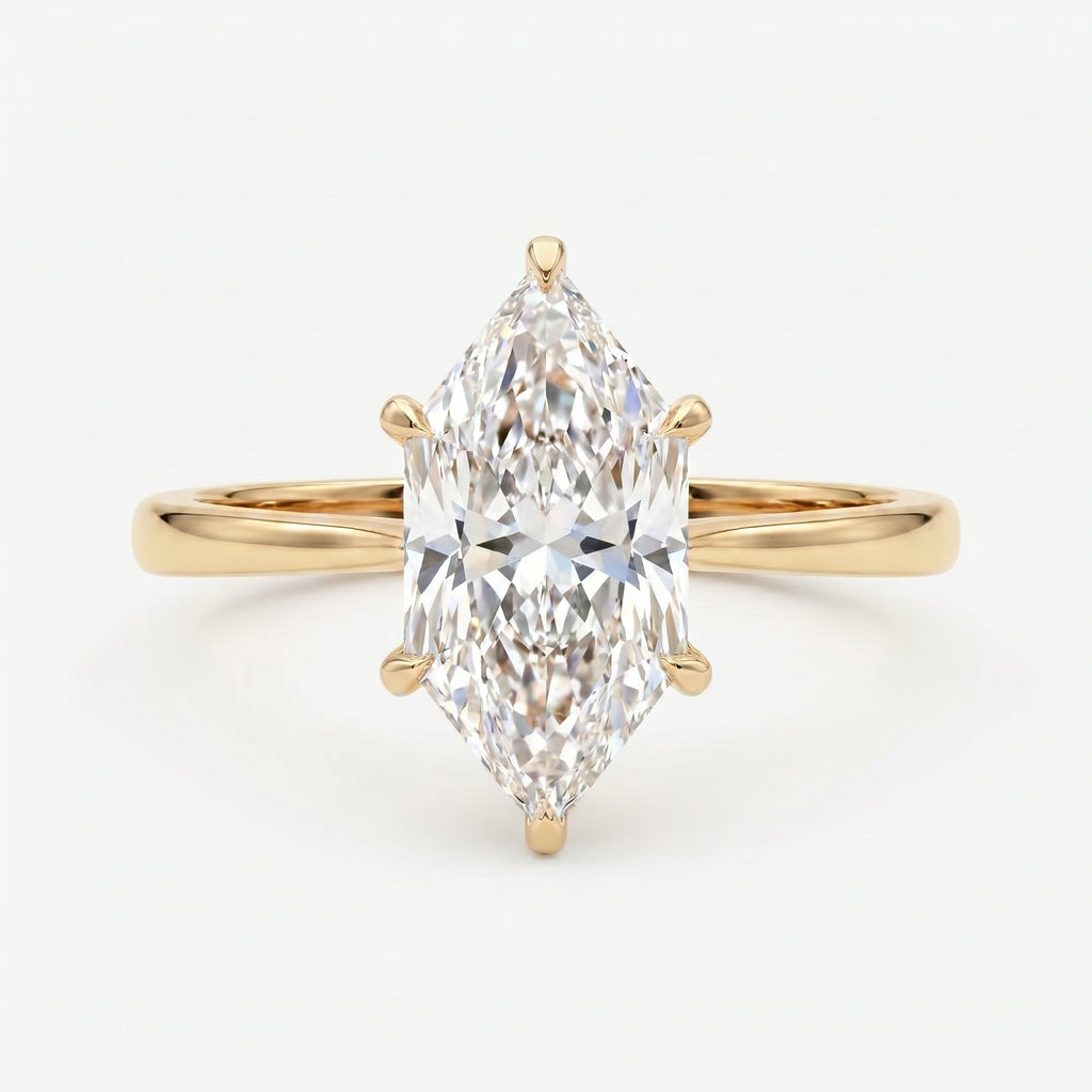Dutch Marquise Cut Hidden Halo Lab Diamond Engagement Ring