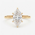 Dutch Marquise Cut Hidden Halo Lab Diamond Engagement Ring