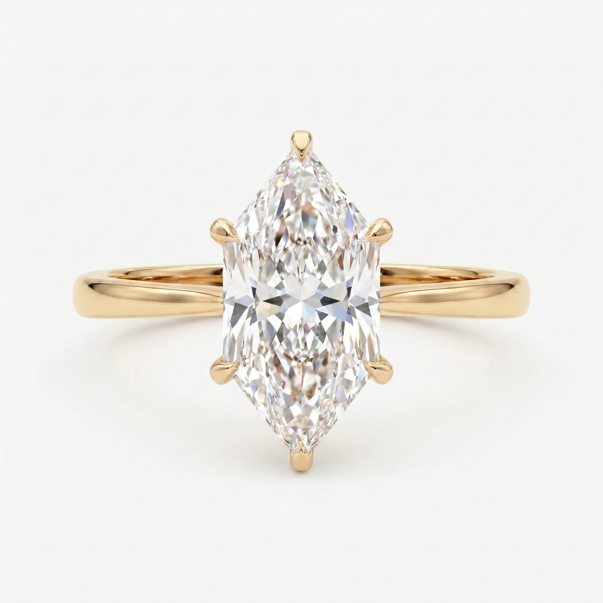 Dutch Marquise Cut Hidden Halo Lab Diamond Engagement Ring