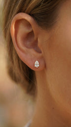 Pear 3-Prong Lab-Grown Diamond Stud Earrings