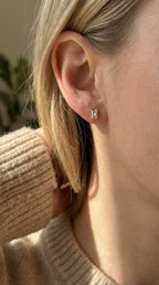 Emerald Diamond Earring Stud
