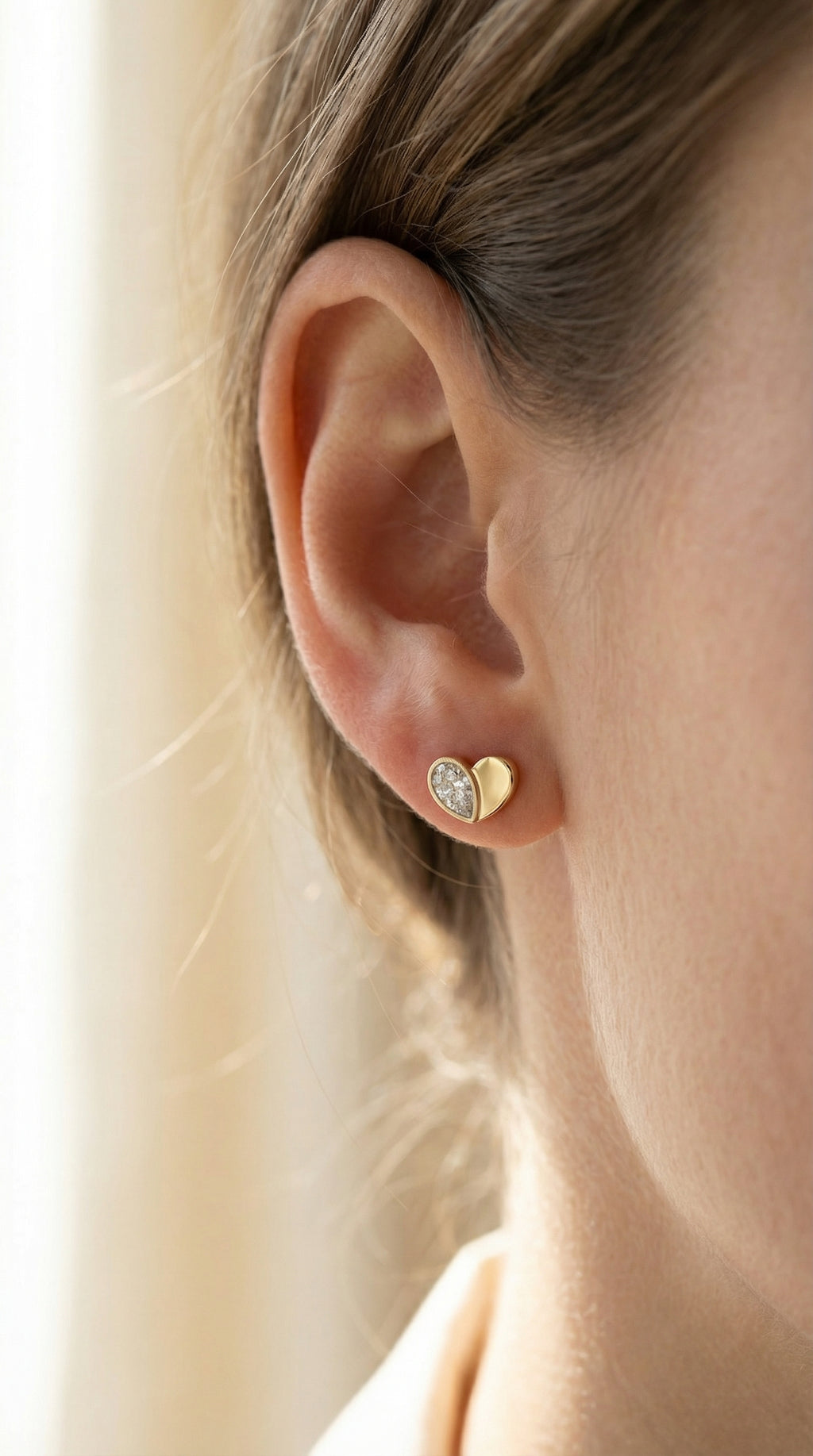 Heart Shape Earrings with Pear Diamond Fashion Earring