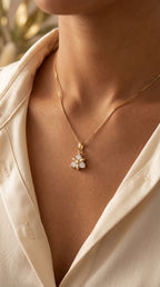 Elegant Floral Diamond Pendant Necklace
