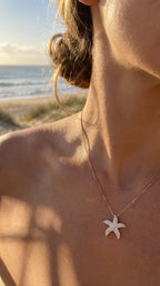Round Diamond Celestial Starfish Design Pendant