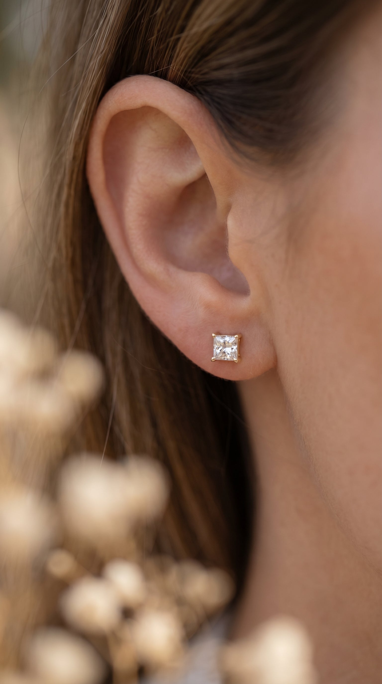 Princess Diamond Earring Stud