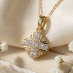 Vintage Style Diamond Cross Pendant Necklace