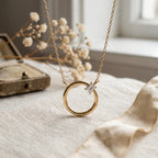 Emerald Cut Diamond Pendant Circle Design Necklace