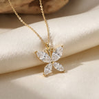 Butterfly Marquise Cut  Diamond Pendant Necklace