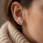 Multi Shape Diamond Cluster Stud Earrings