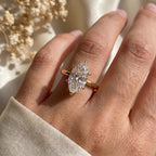 Dutch Marquise Cut Hidden Halo Lab Diamond Engagement Ring