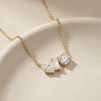 Elegant Three Stone Diamond Pendant Necklace