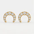 Curved Diamond Crescent Stud Earrings