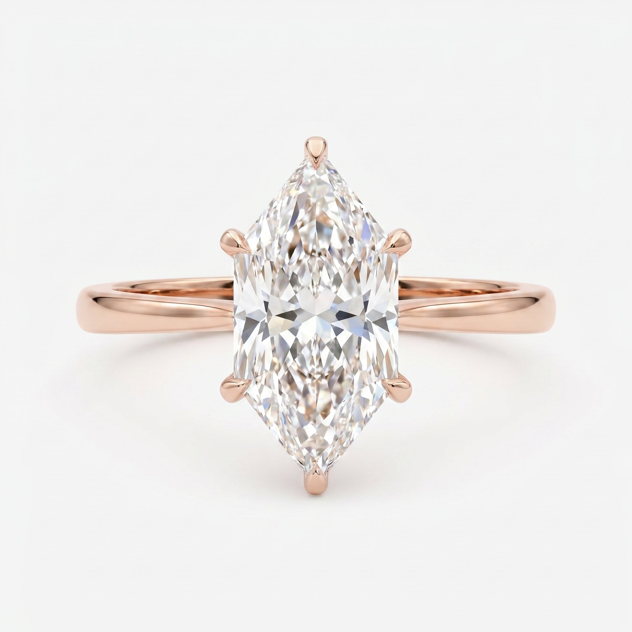 Dutch Marquise Cut Hidden Halo Lab Diamond Engagement Ring