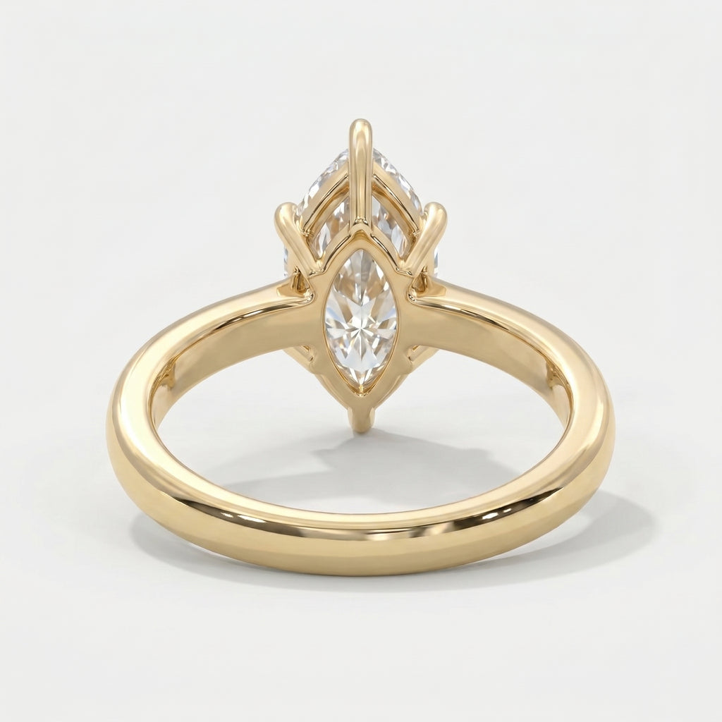 Dutch Marquise Cut Lab Diamond Solitaire Engagement Ring