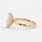 Dutch Marquise Cut Hidden Halo Lab Diamond Engagement Ring
