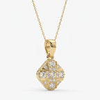 Vintage Style Diamond Cross Pendant Necklace