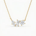 Elegant Three Stone Diamond Pendant Necklace
