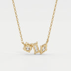 Elegant Three Stone Diamond Pendant Necklace