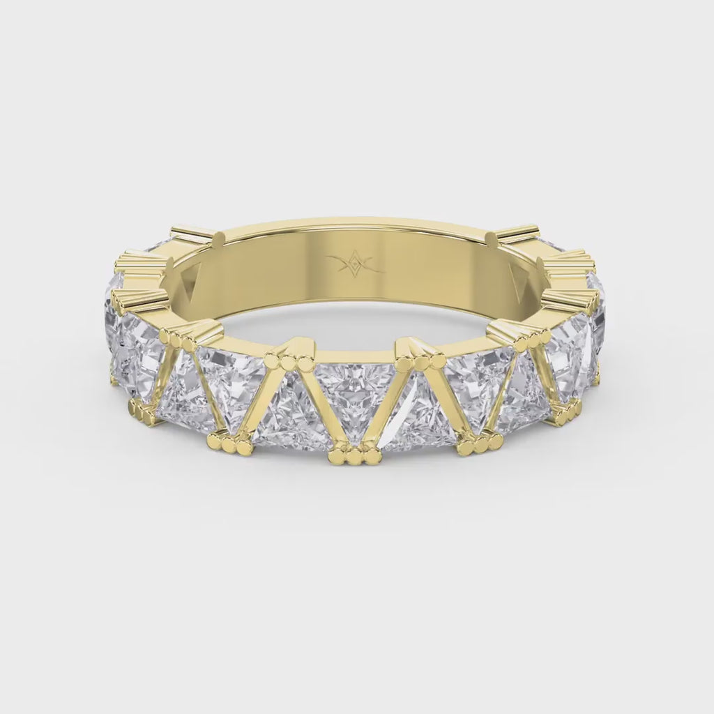 Trillion Cut Diamond In Criss Cross Setting