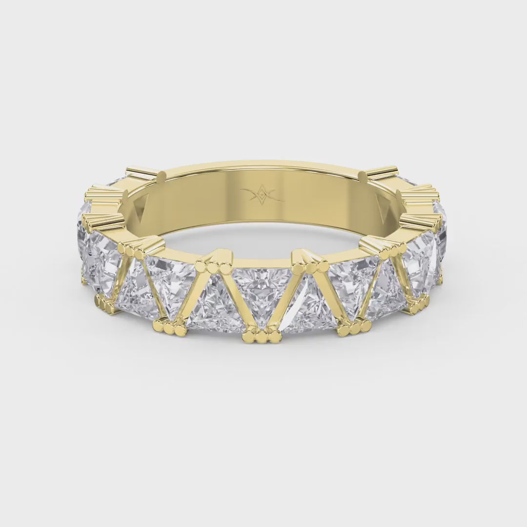 Trillion Cut Diamond In Criss Cross Setting