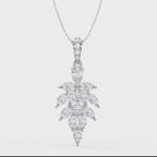 Marquise & Pear Cut Diamond Floral Pendant Necklace