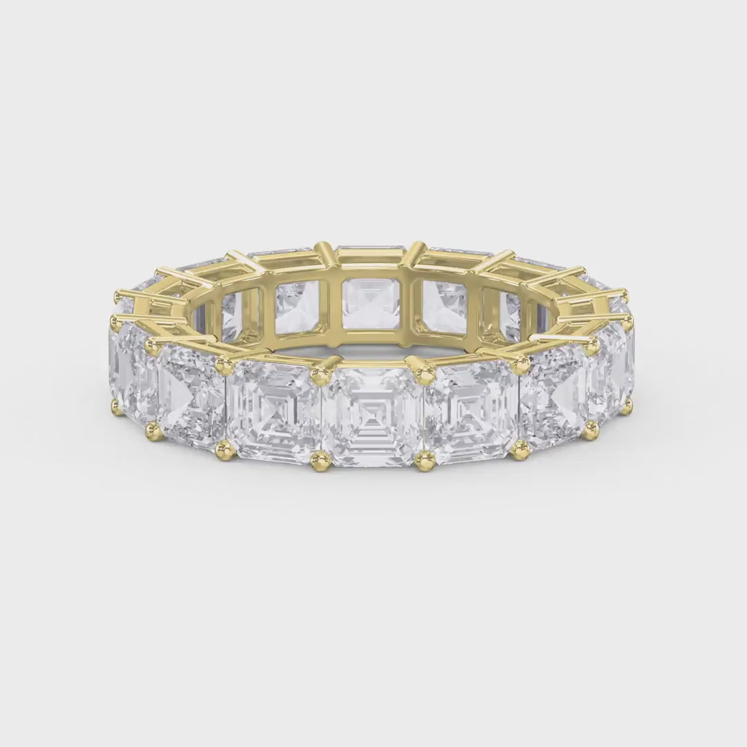 Asscher Cut Diamond Full Circle Ring