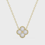 Four Round Brilliant Diamond Clover Design Heritage Necklace