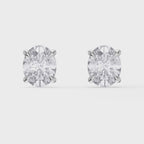 Oval Diamond Earring Stud