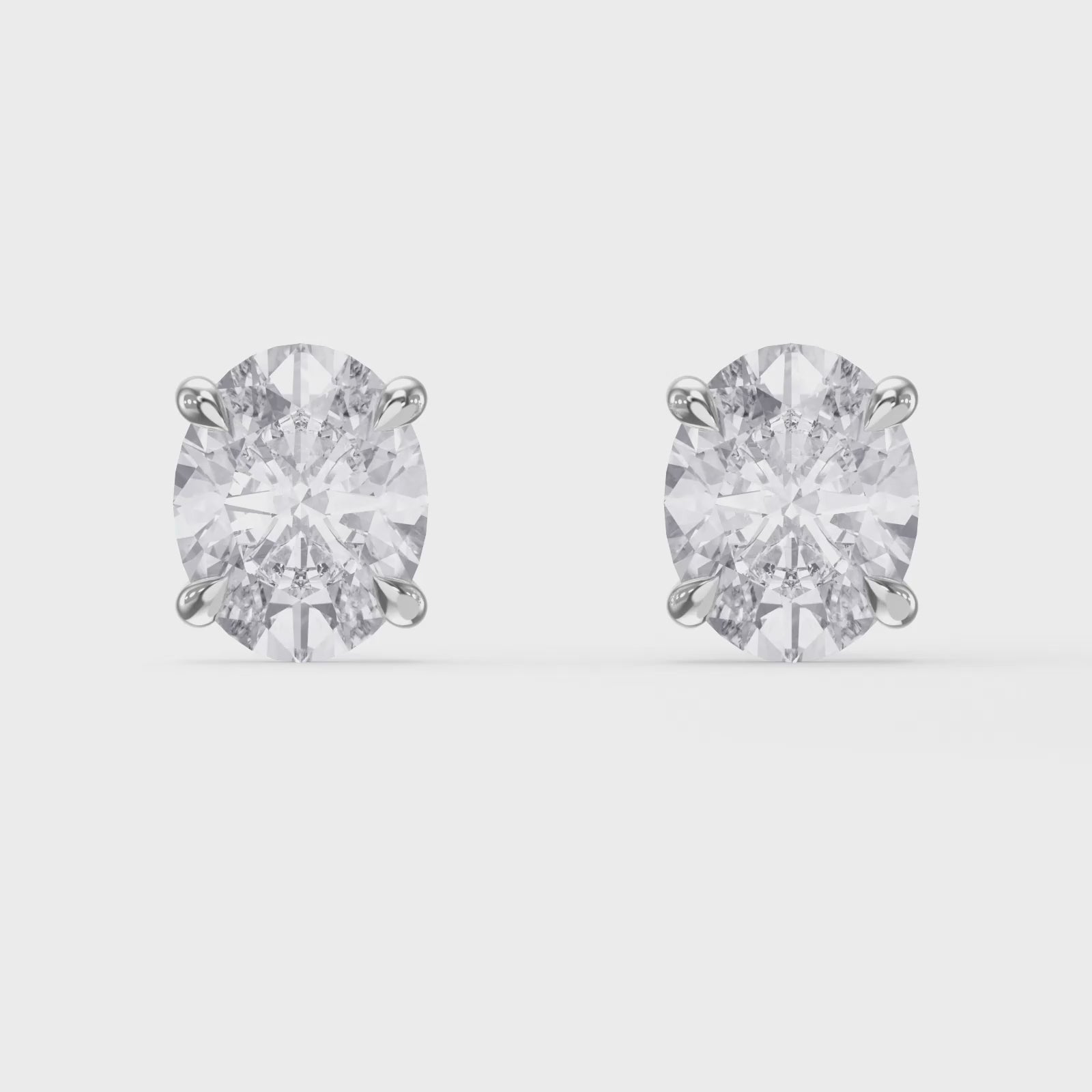 Oval Diamond Earring Stud