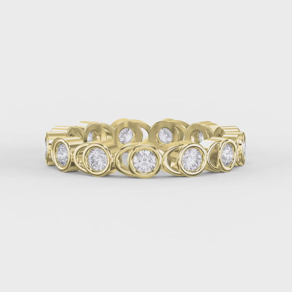 Bezel Setting Round Shape Diamond Ring