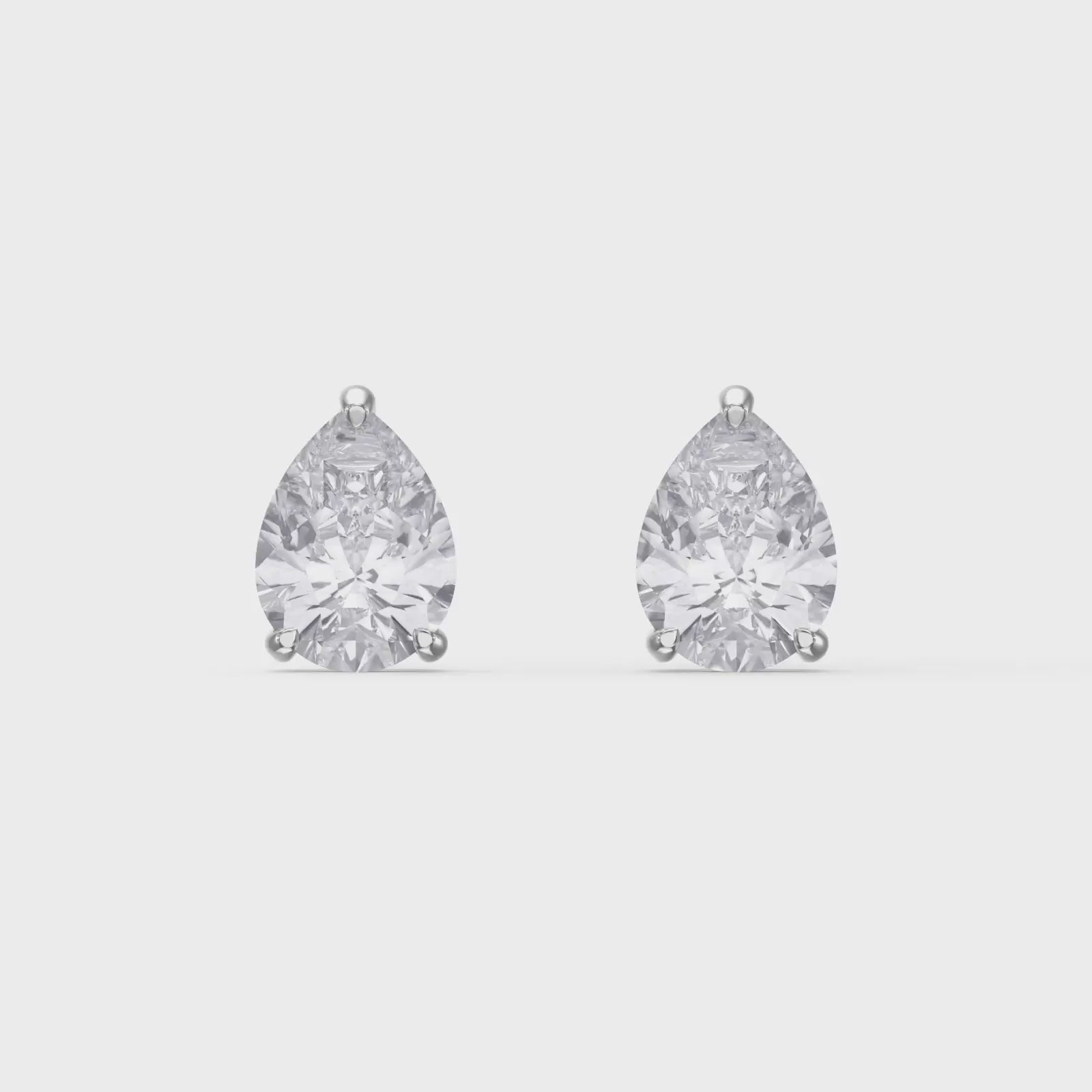Pear 3-Prong Lab-Grown Diamond Stud Earrings