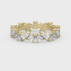 Alternating Baguette & Round Diamond Design Ring