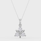 Elegant Floral Diamond Pendant Necklace
