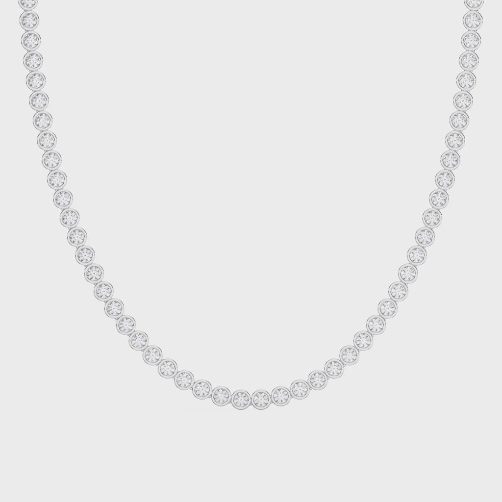 Experience timeless sparkle Round Diamond Tennis Necklace