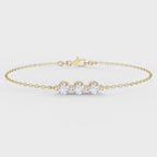 Trinity Bezel Set Round Diamond Chain Bracelet