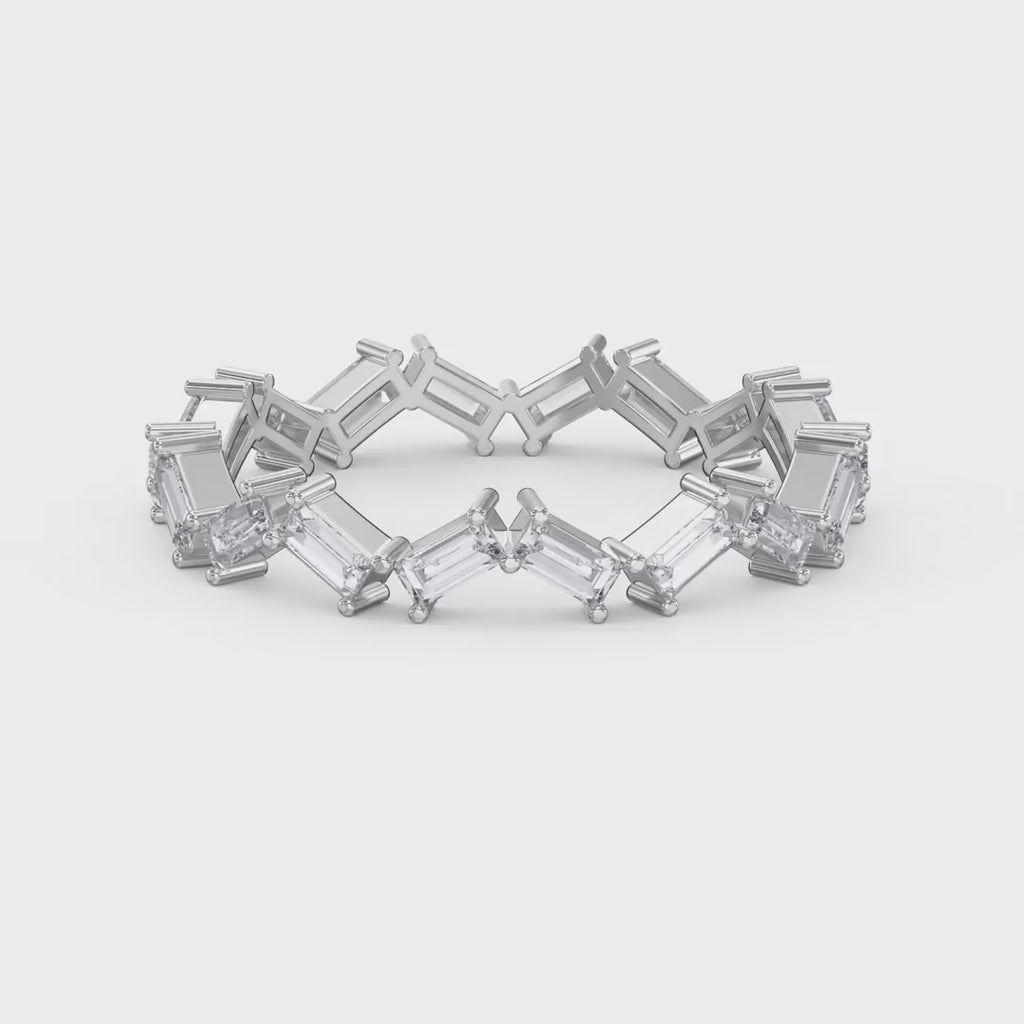 Mordent Zig Zag Baguette Diamond Ring